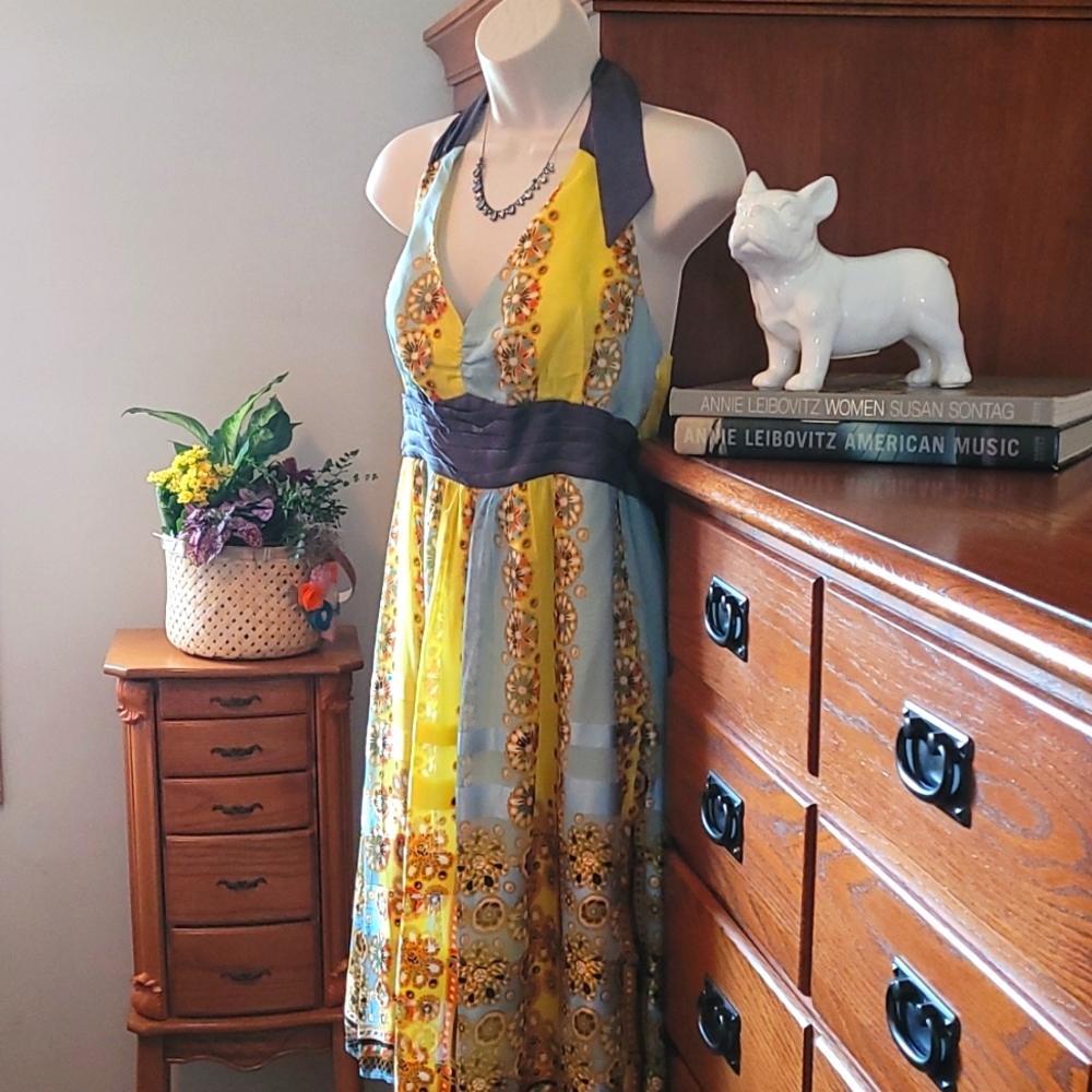 Absolutely GORGEOUS Anthropologie Halter Dress